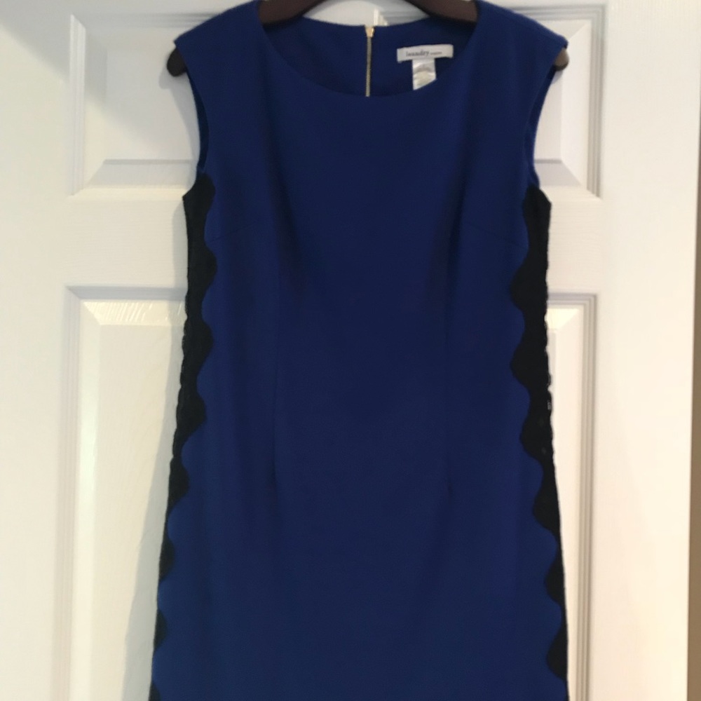 Laundry by Design cobalt blue dress with lace